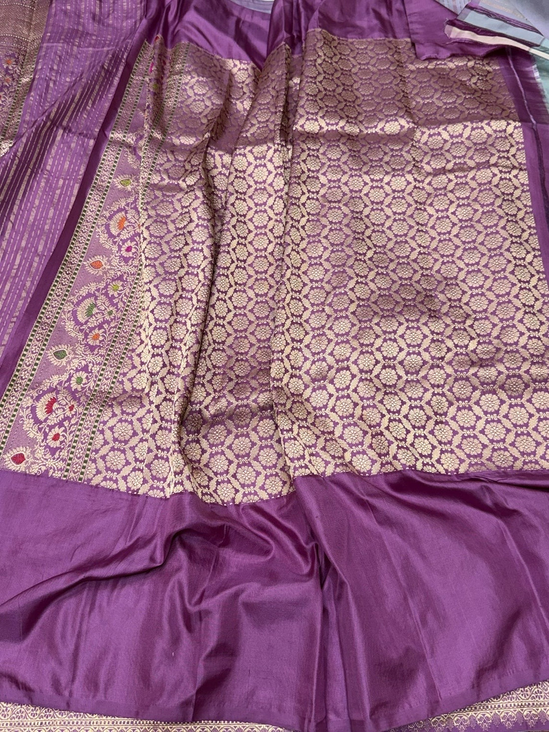 Sky Blue Handwoven Pure Banarasi Ektara Silk Saree