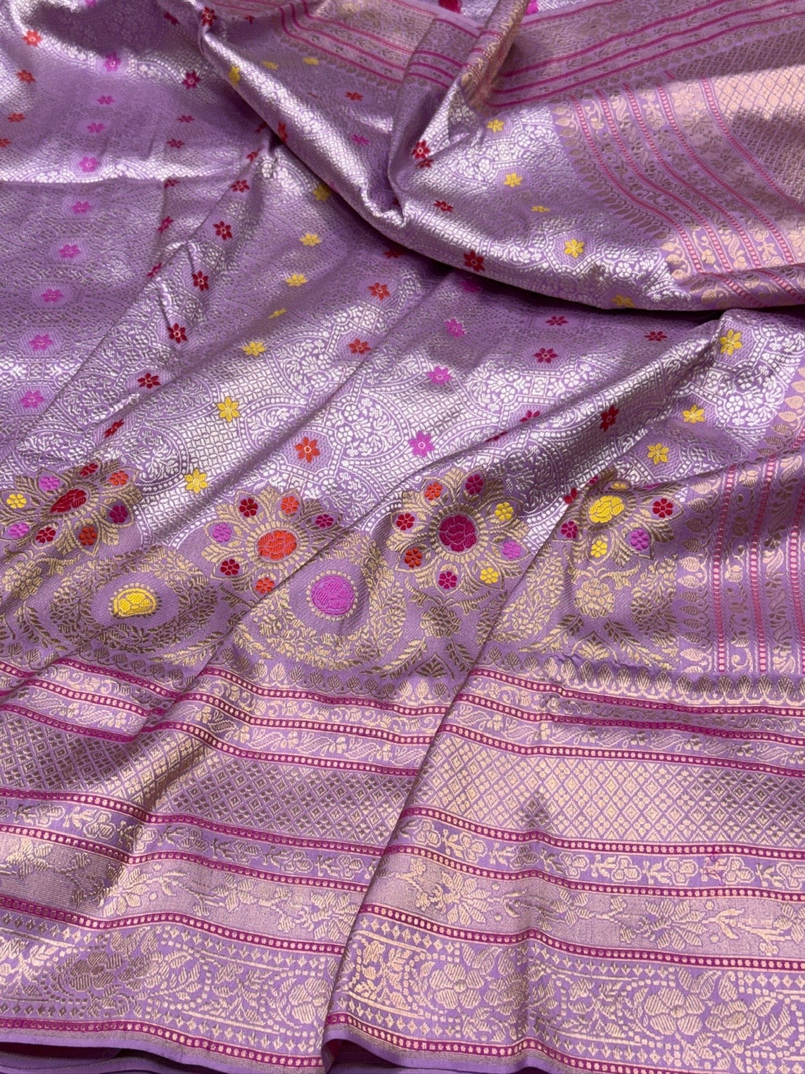 Lavender Handwoven Pure Banarasi Silk Saree