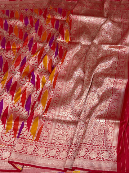 Red Rangkaat Banarasi Pure Katan Silk Saree