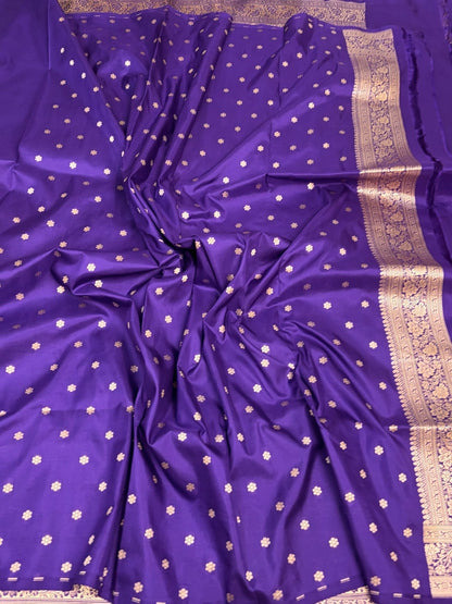 Purple Banarasi Pure Katan Silk Saree