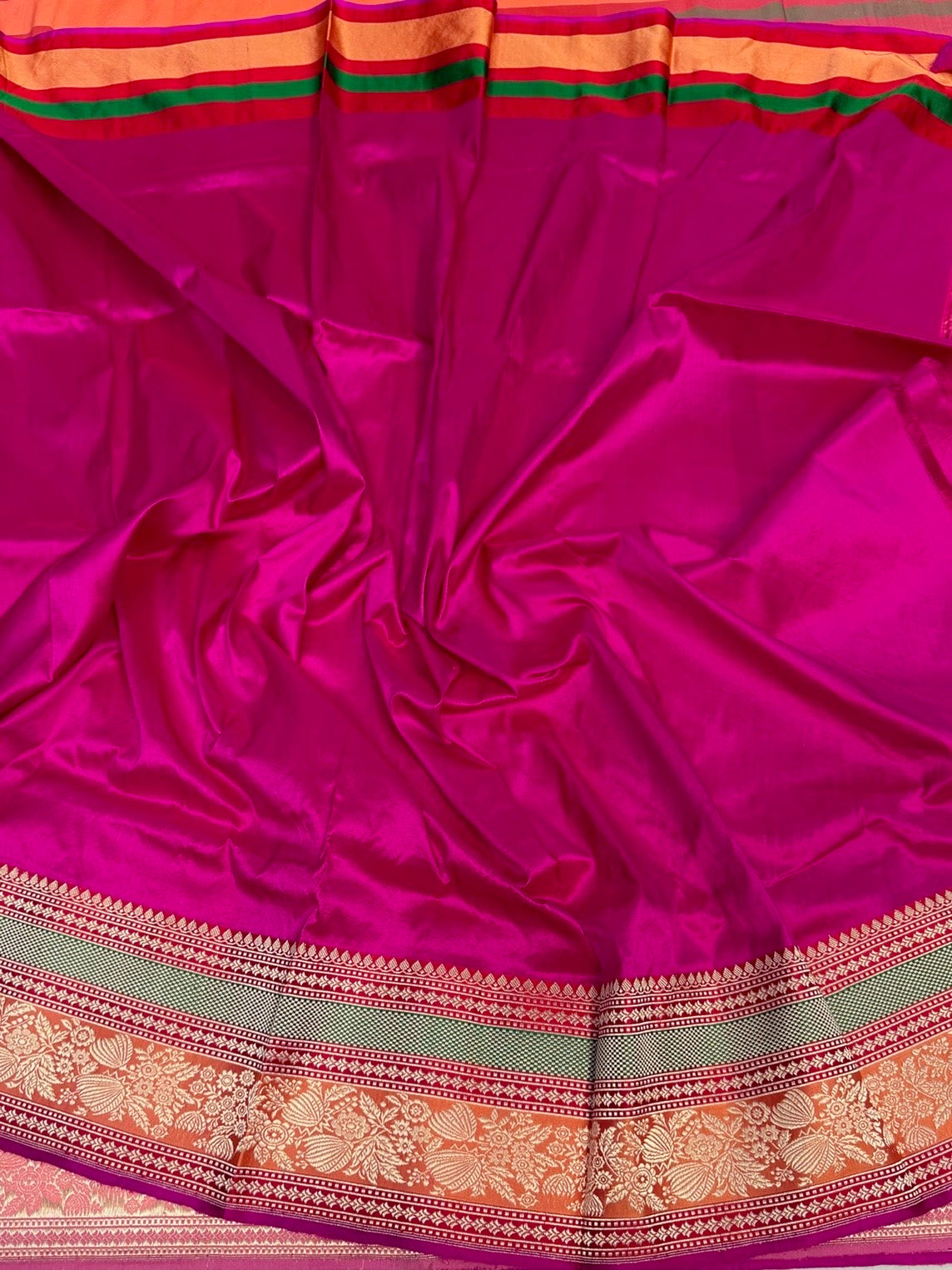 Peach Handwoven Pure Banarasi Silk Saree