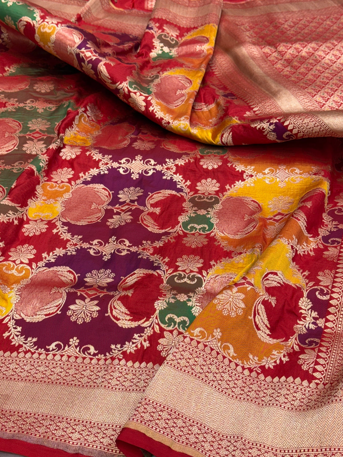 Red Rangkaat Pure Banarasi Silk Saree