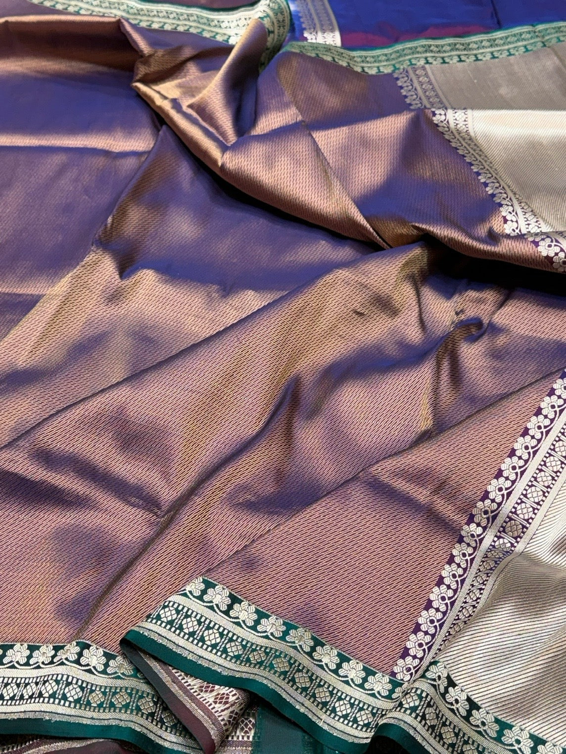 Purple Handwoven Banarasi Pure Silk Brocade Saree