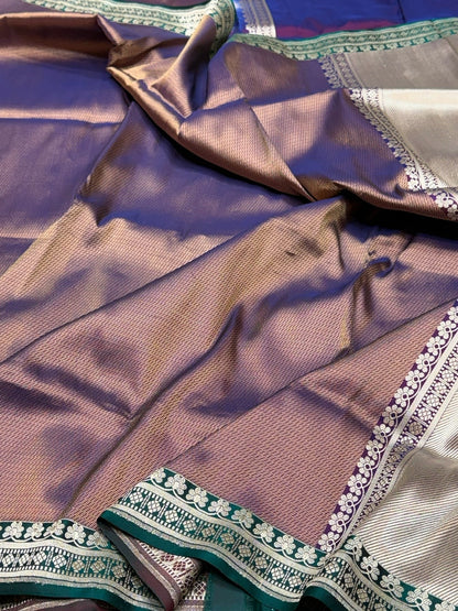Purple Handwoven Banarasi Pure Silk Brocade Saree