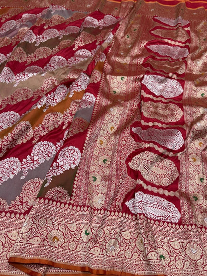 Red Rangkaat Handwoven Pure Silk Saree