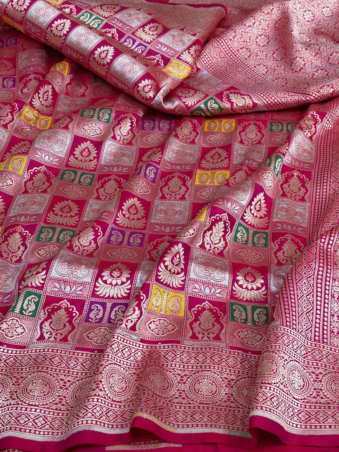 Rani Pink Rangkaat Pure Banarasi Katan Silk Saree