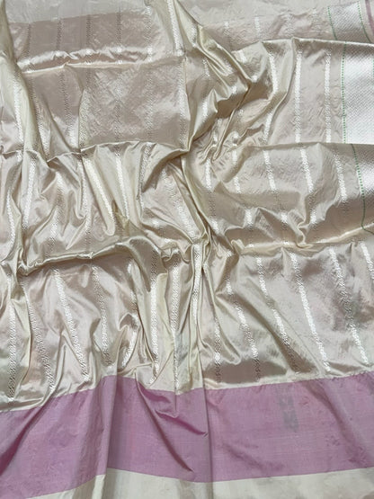 Gajiri Pink Handwoven Pure Organza Silk Saree