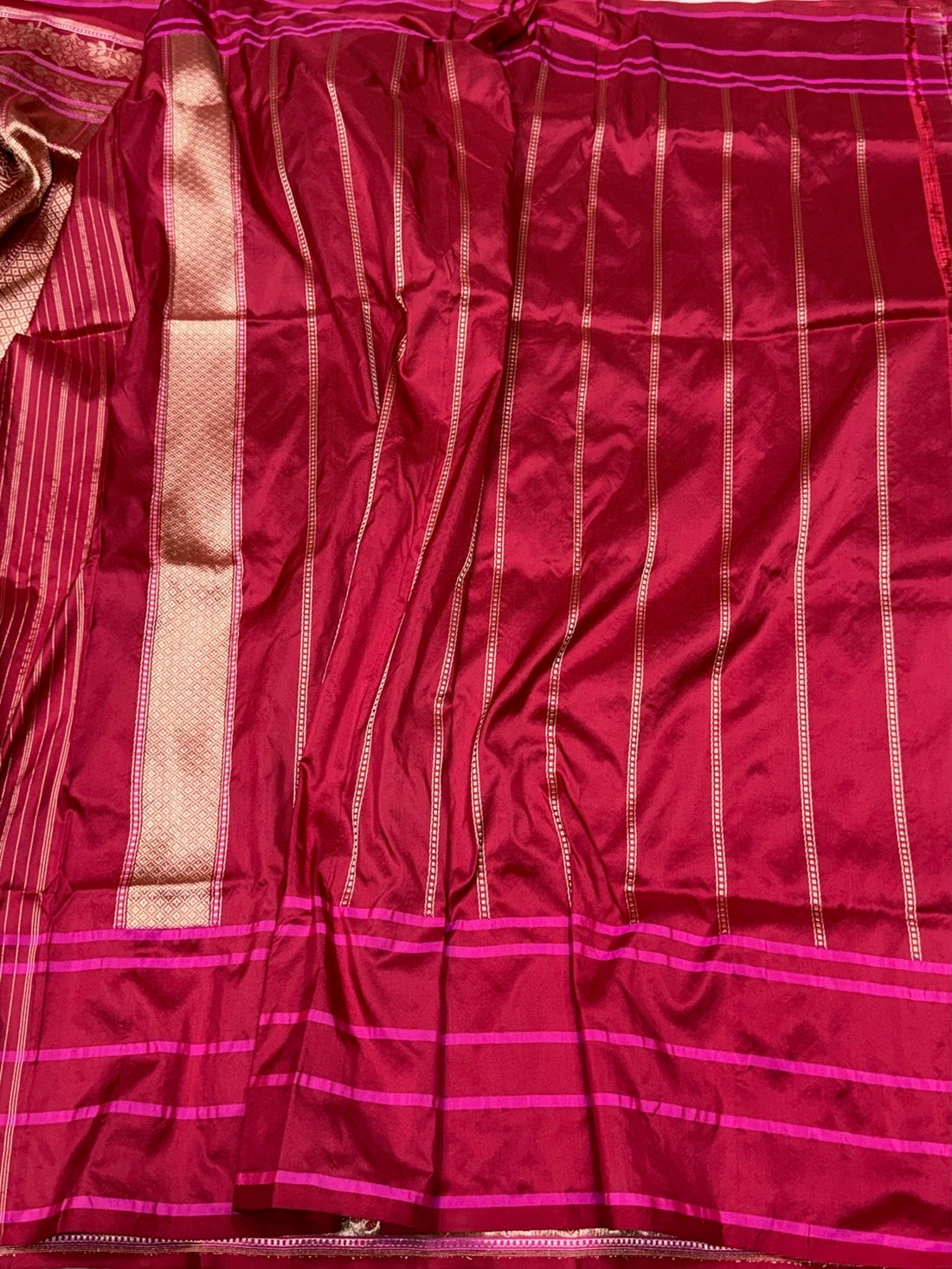 Red Handwoven Pure Banarasi Silk Kadwa Saree – 100% Pure Katan Mulberry Silk, Premium Brocade Weave