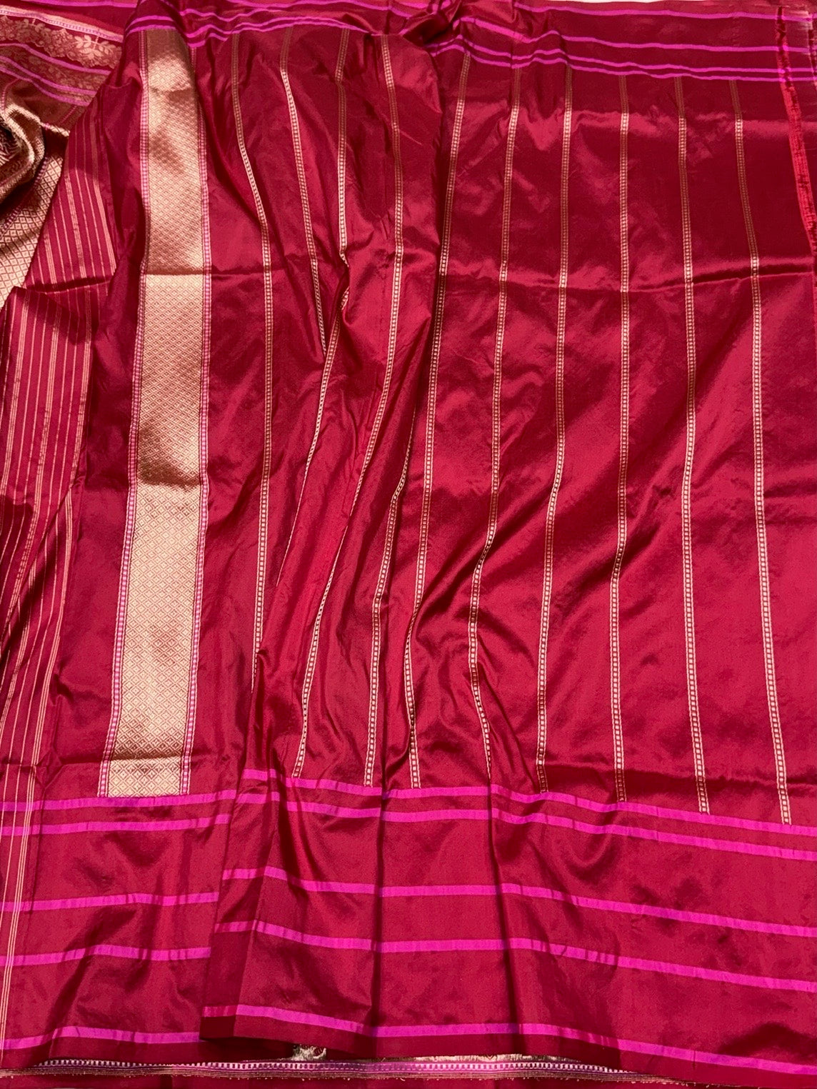 Red Handwoven Pure Banarasi Silk Kadwa Saree – 100% Pure Katan Mulberry Silk, Premium Brocade Weave