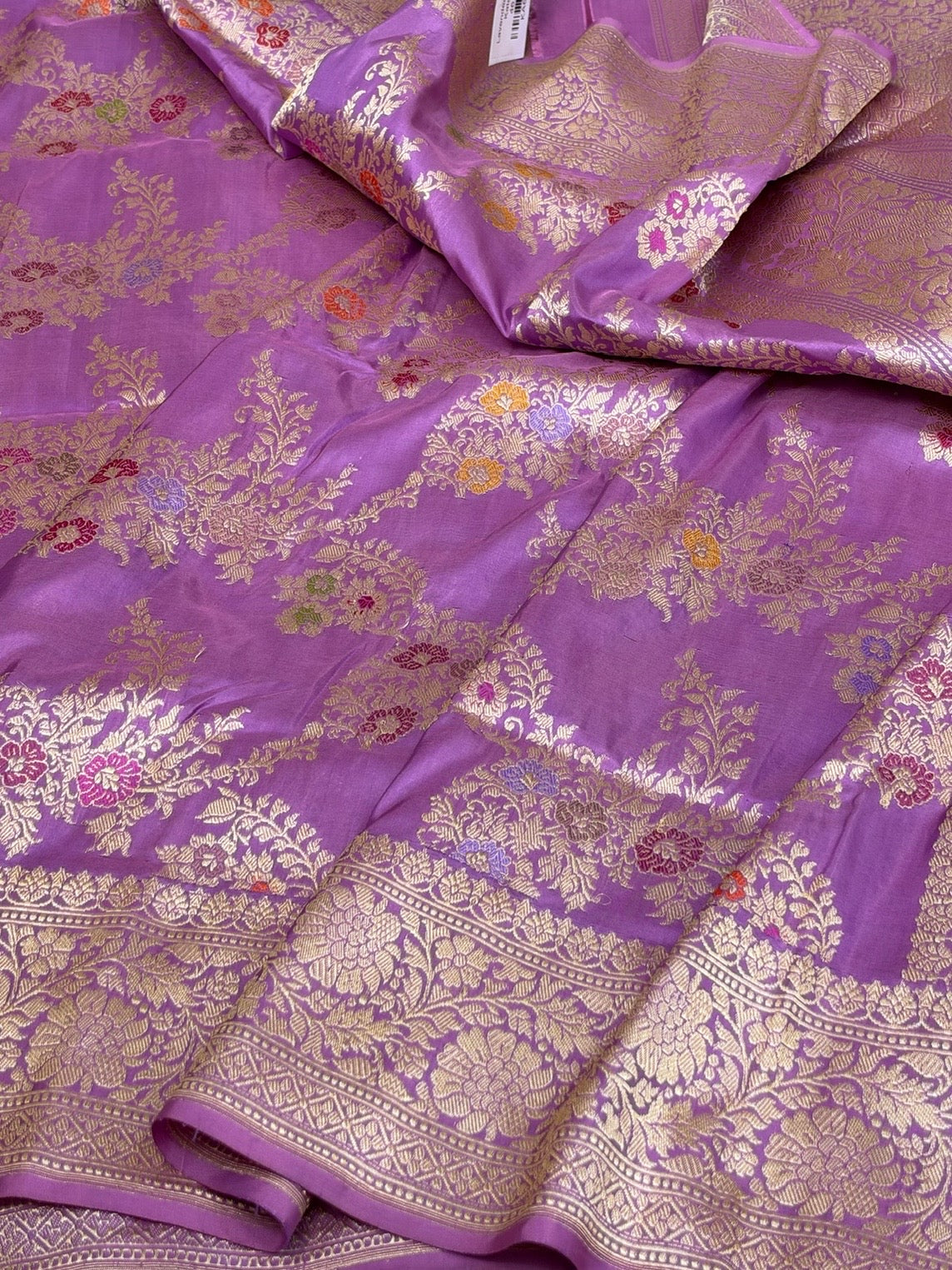 Lavender Handwoven Pure Banarasi Katan Silk Saree