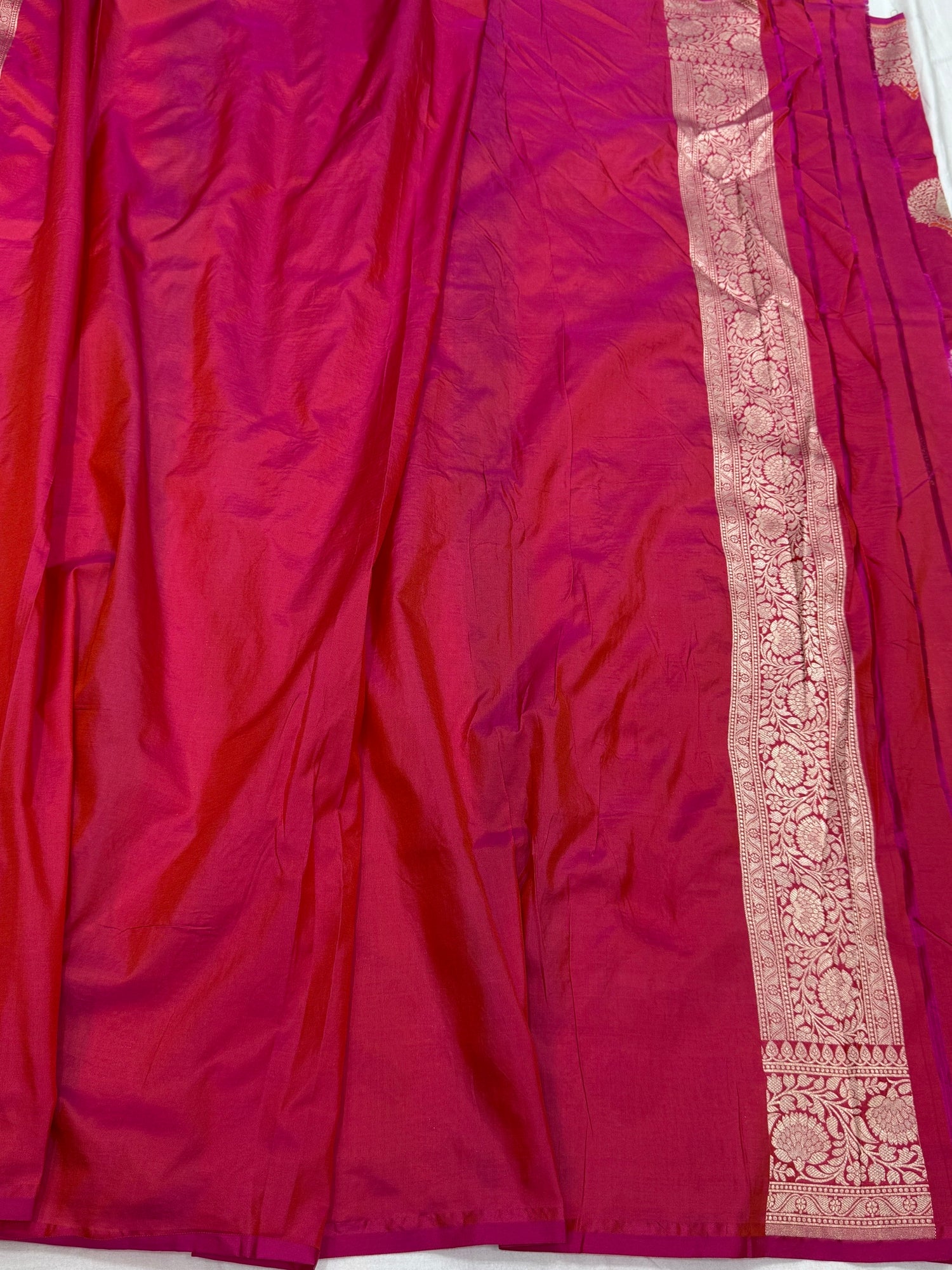 Rani Pink Banarasi Minakari Pure Silk Saree