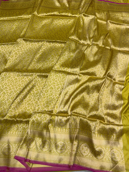 Banarasi Pure Silk Brocade Saree | 100% Pure Katan Silk with Minakari Work