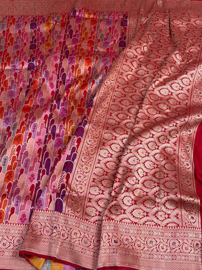 Red Rangkaat Banarasi Pure Katan Silk Saree