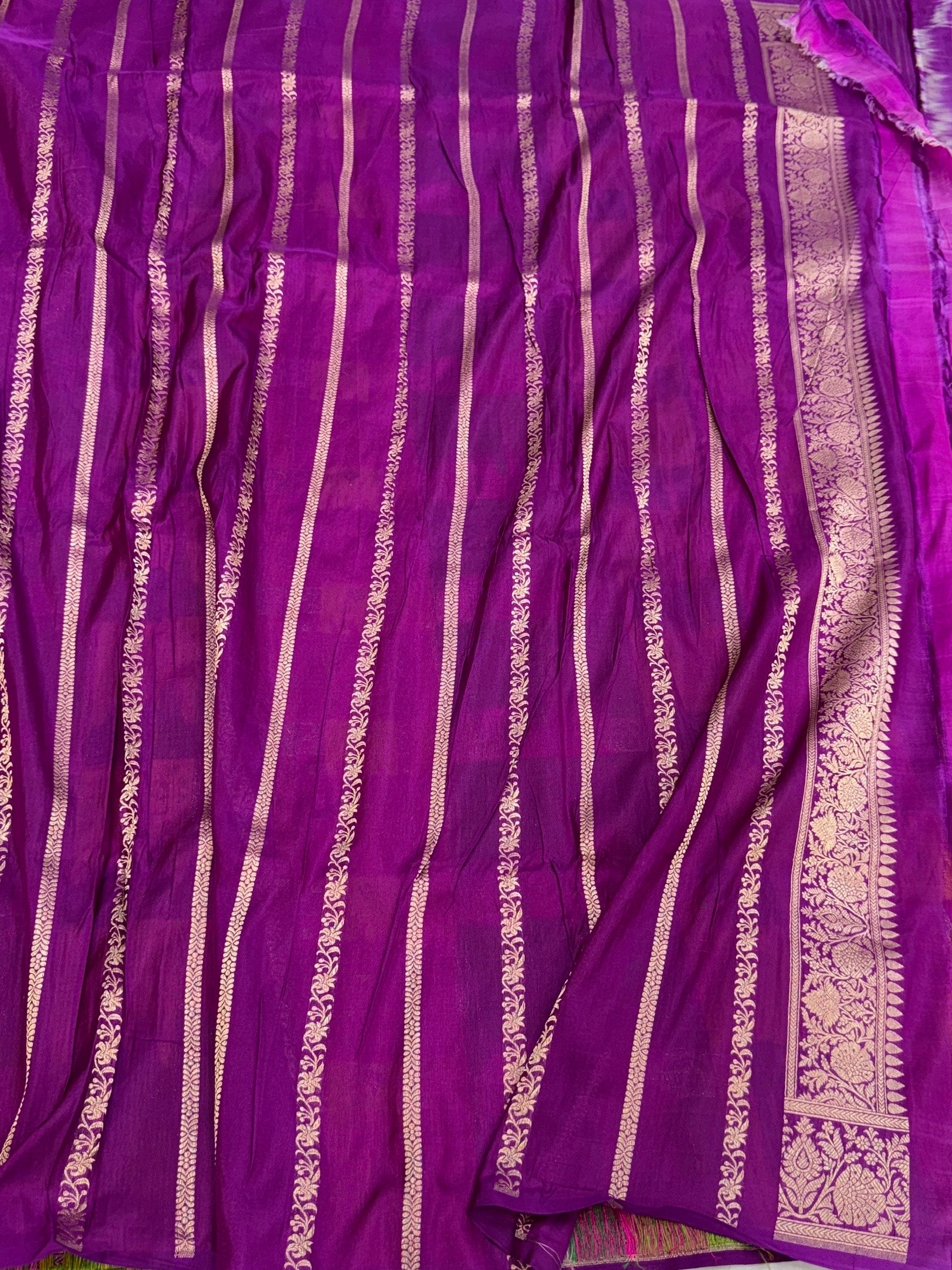 Multicolour Banarasi Pure Silk Saree – Cutwork Weave in 100% Pure Katan Silk