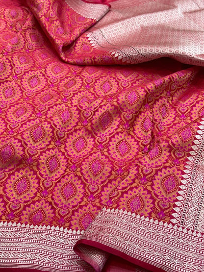 Handwoven Pure Banarasi Satin Silk Saree