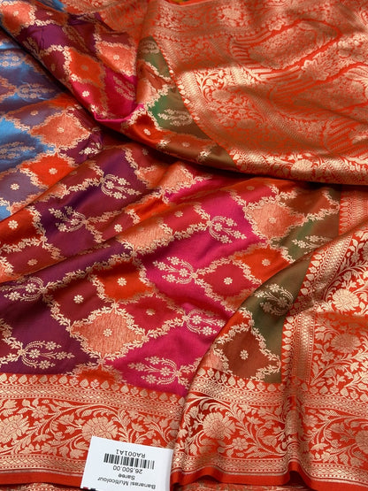 Multicolour Banarasi Pure Silk Saree