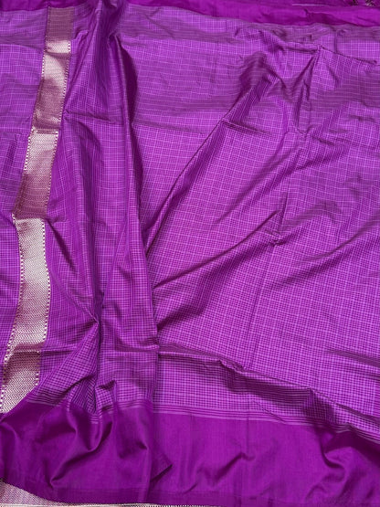 Purple Handwoven Pure Banarasi Silk Saree