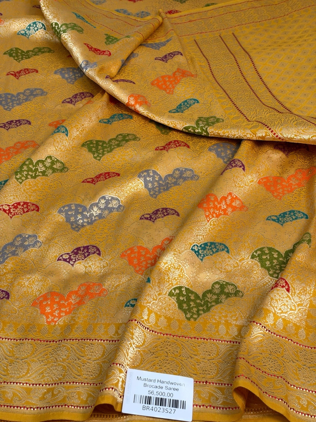 Yellow Handwoven Banarasi Pure Katan Silk Brocade Saree