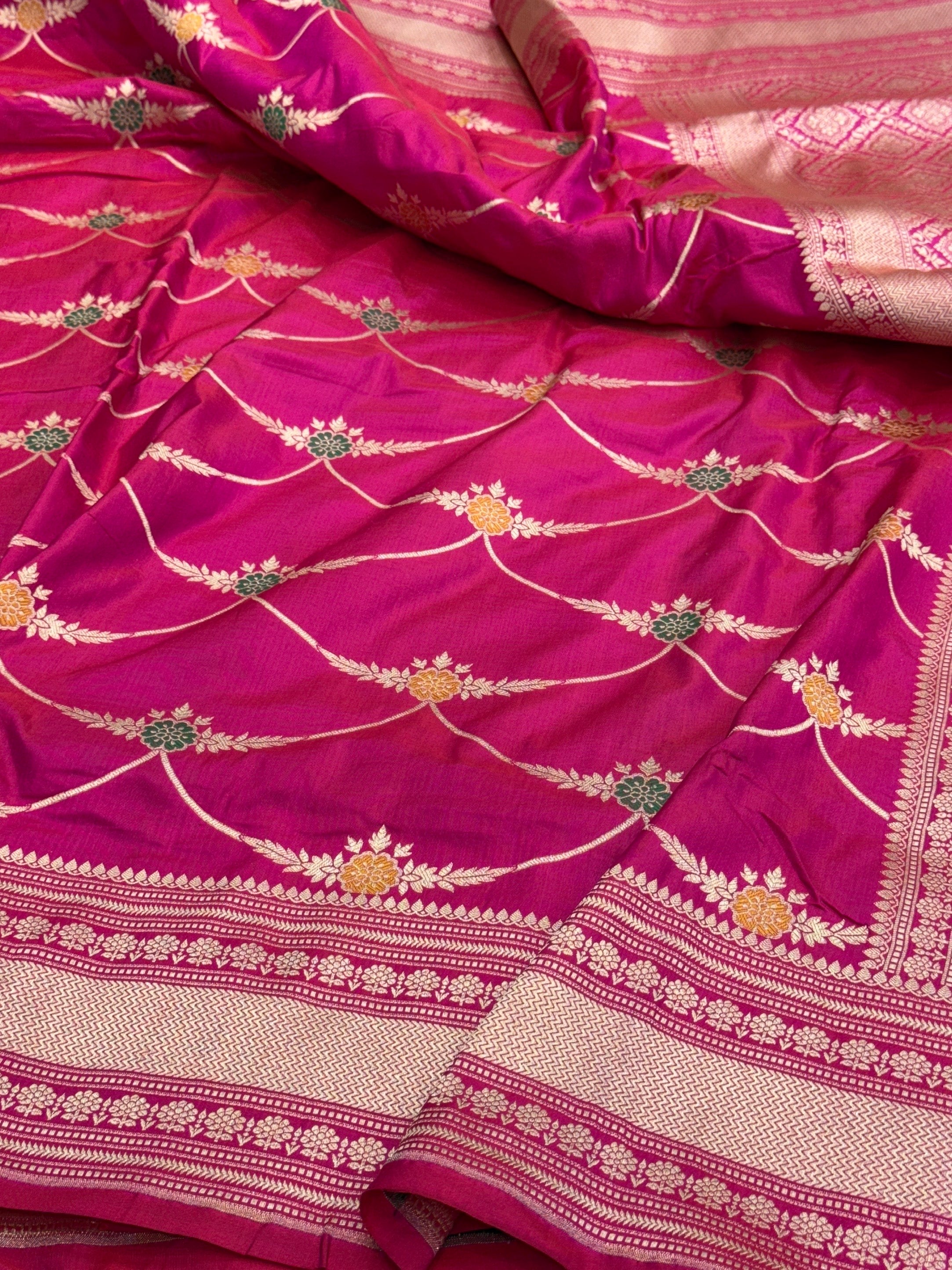 Yellow Banarasi Minakari Pure Katan Silk Saree | Pure Silk | Minakari Work | Cutwork Technique | Banarasi Katan Silk Saree