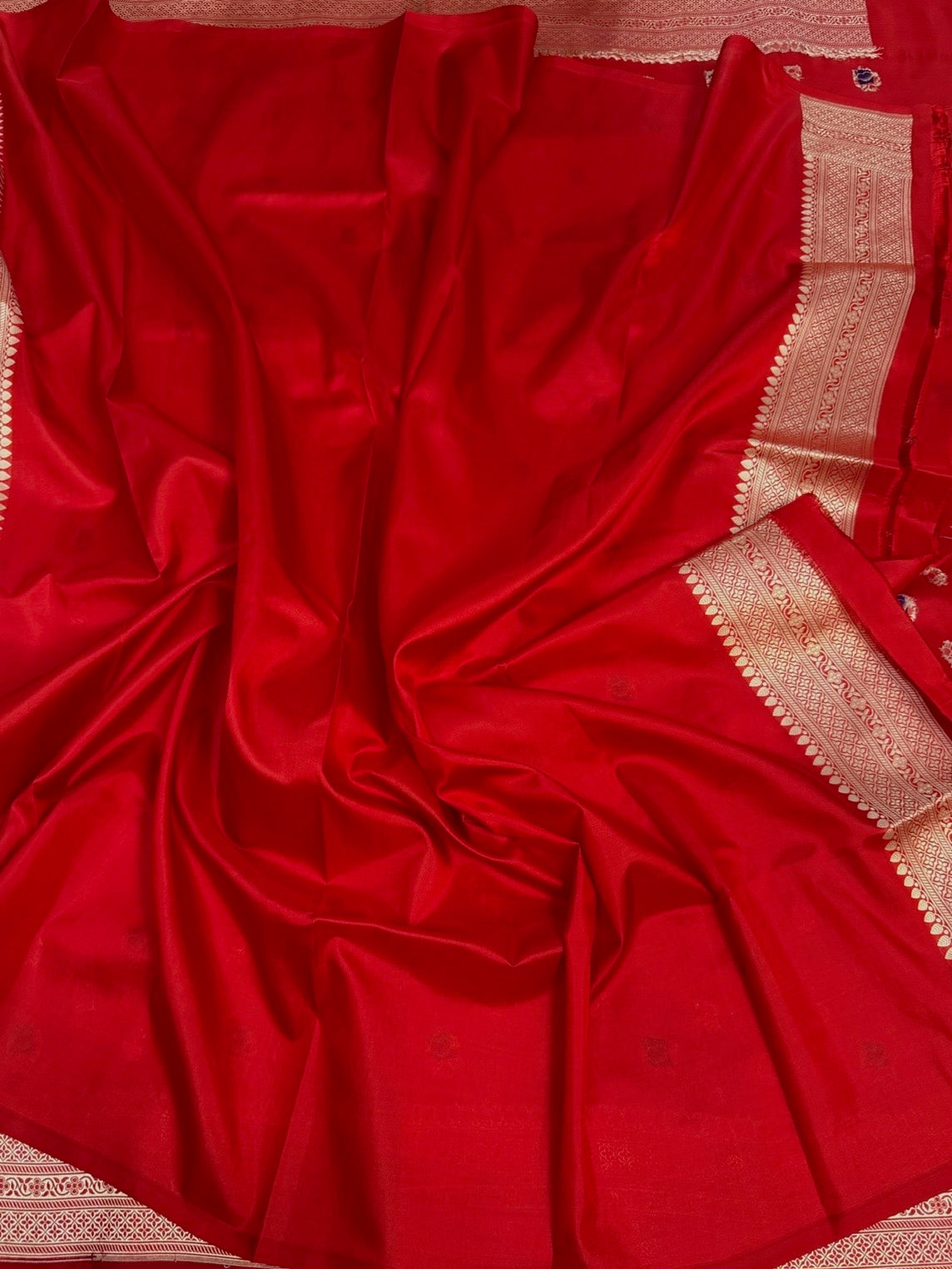 Red Banarasi Minakari Pure Katan Silk Saree
