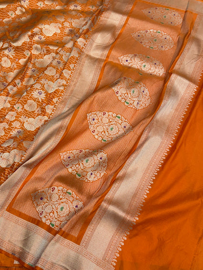 Banarasi Minakari Pure Silk Brocade Saree – Katan Silk with Intricate Minakari &amp; Rich Brocade Weave