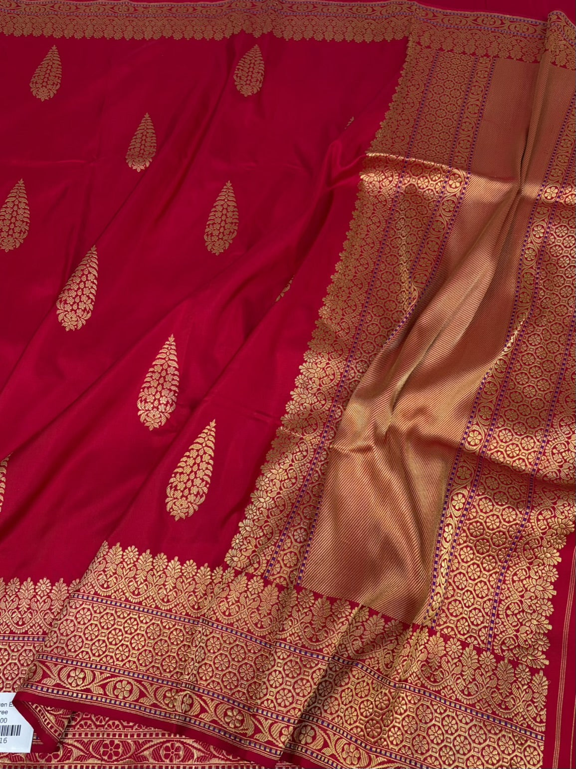 Red Handwoven Pure Banarasi Ektara Silk Saree