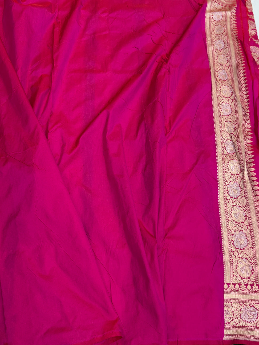 Rani Pink Minakari Pure Banarasi Silk Saree