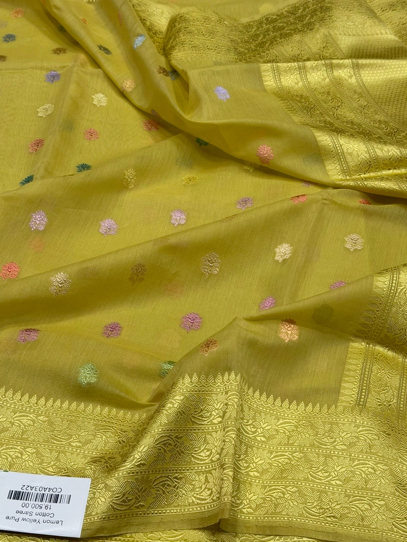 Handwoven Pure Banarasi Cotton Saree