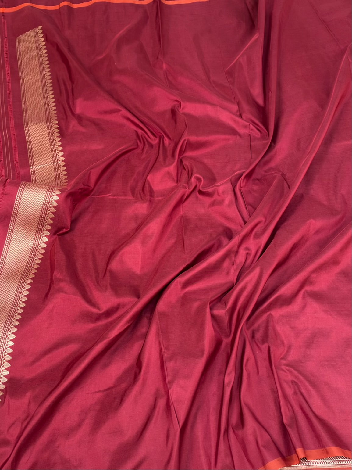 Maroon Handwoven Pure Banarasi Katan Silk Saree