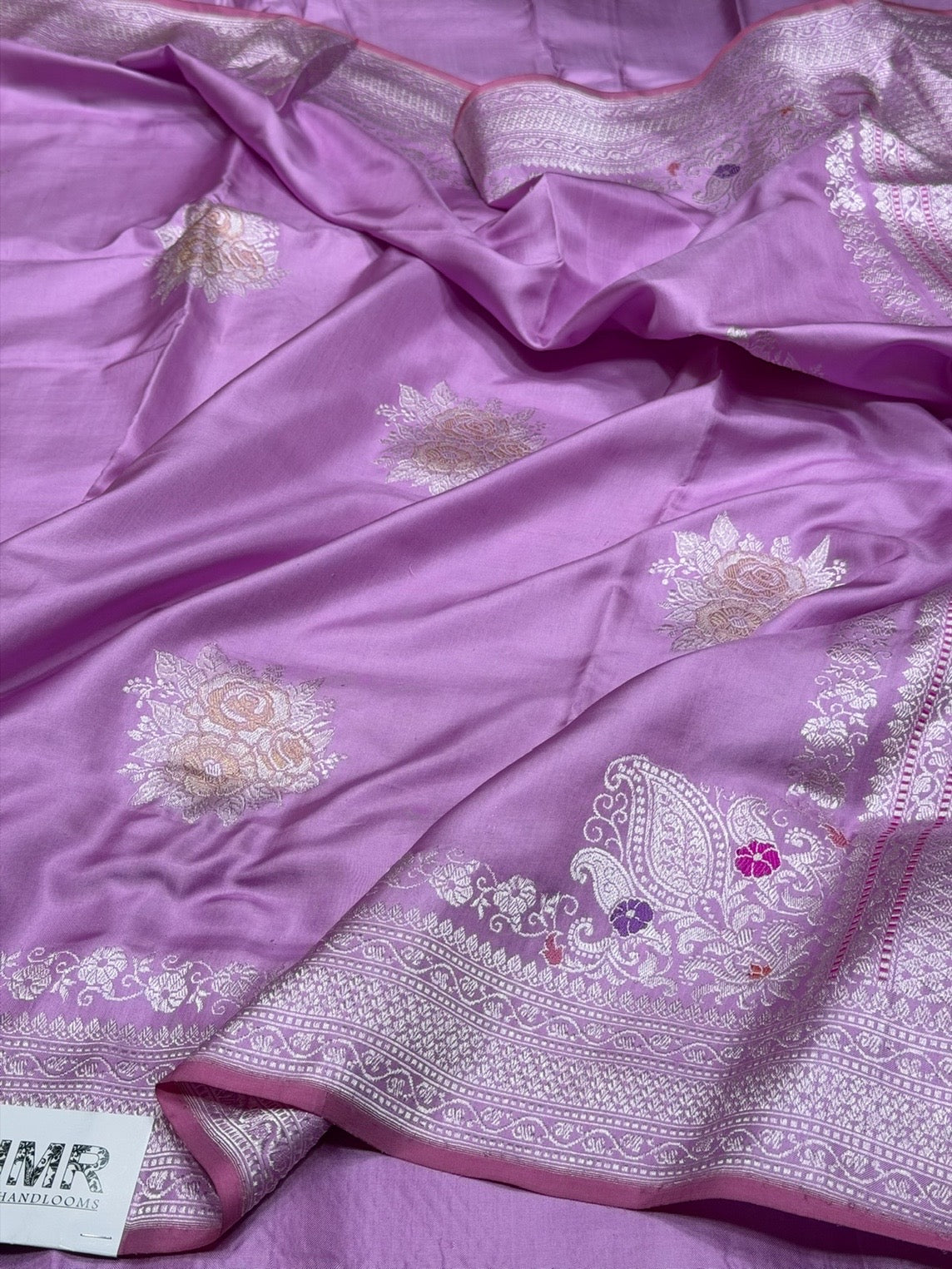 Lavender Handwoven Pure Banarasi Ektara Silk Saree