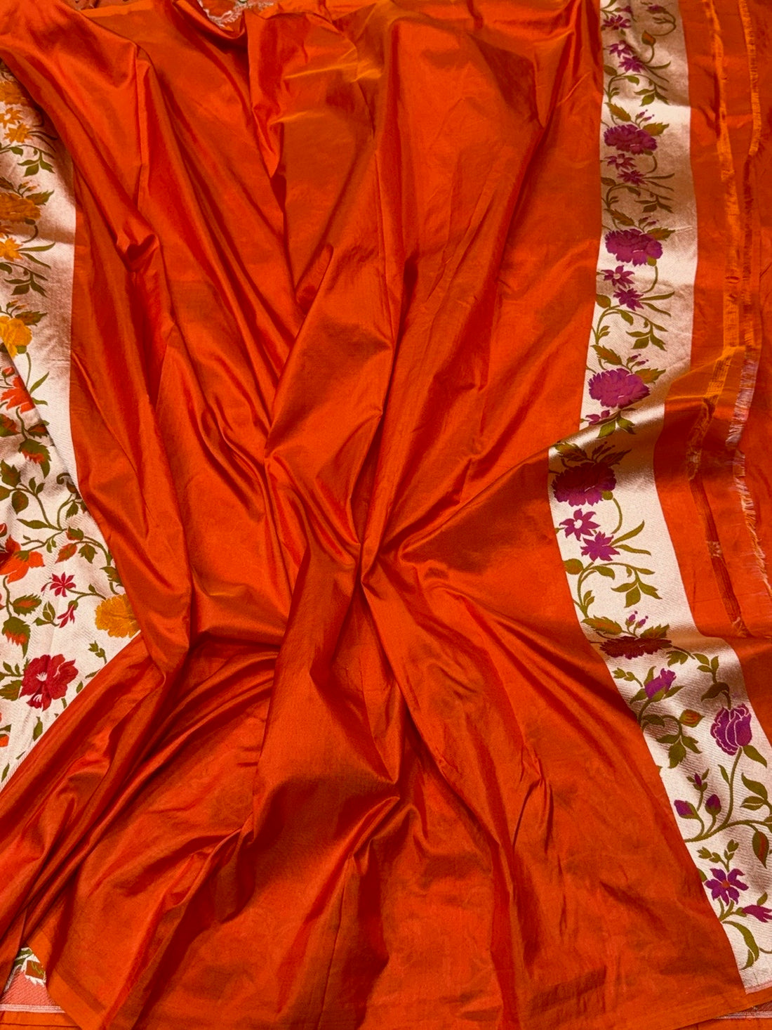 Paithni Banarasi Minakari Pure Katan Silk Saree | Pure Silk | Minakari Work | Cutwork Technique | Banarasi Katan Silk Saree