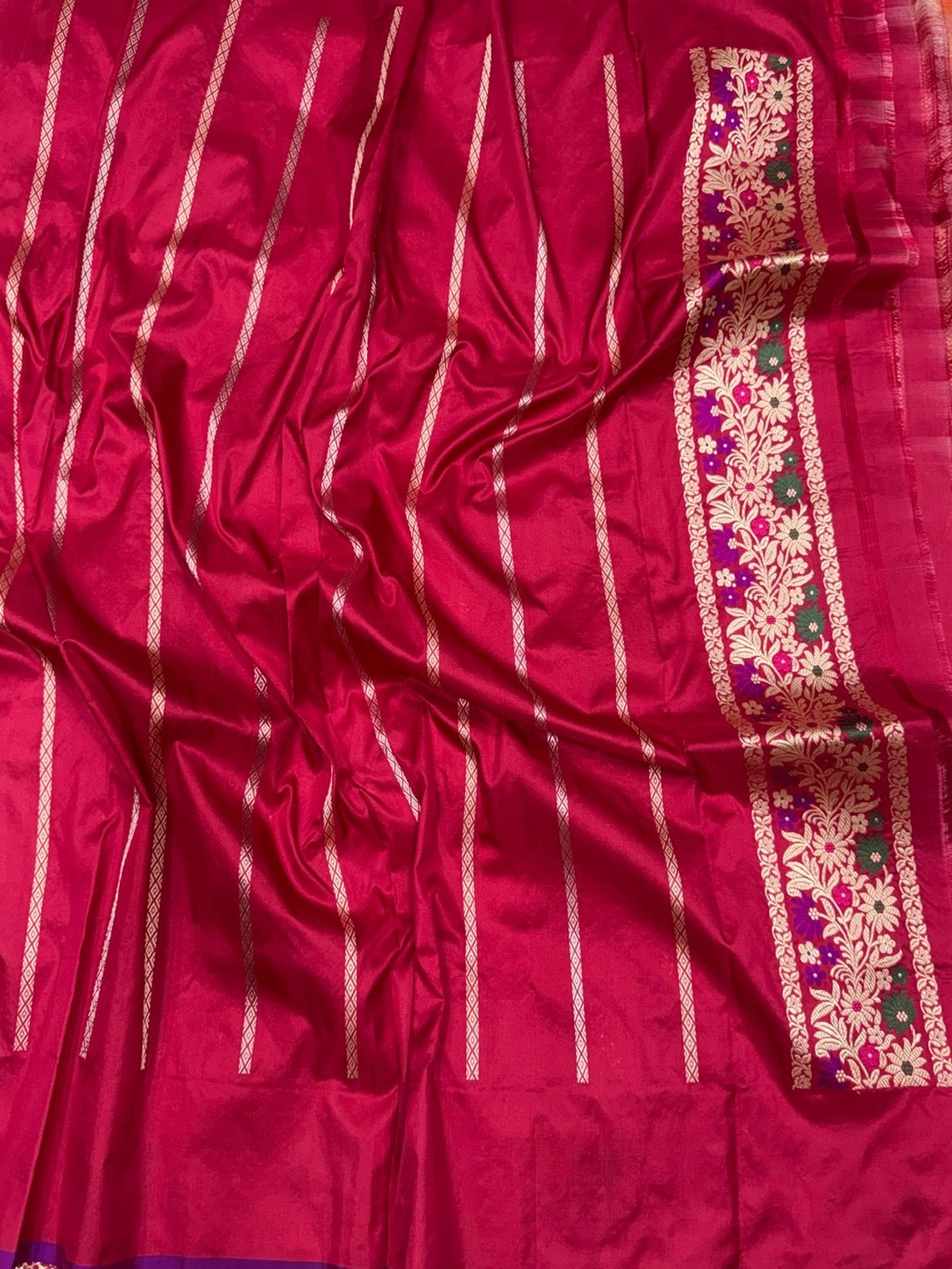 Red Handwoven Pure Banarasi Silk Saree