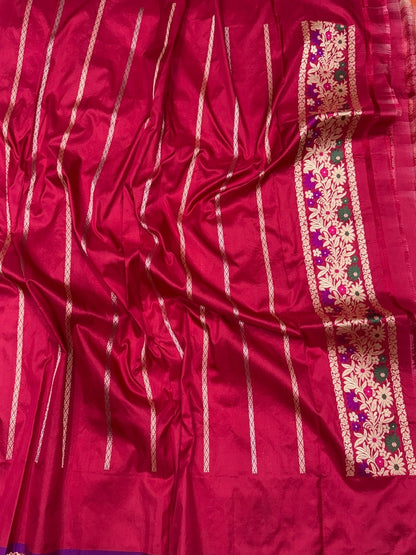 Red Handwoven Pure Banarasi Silk Saree