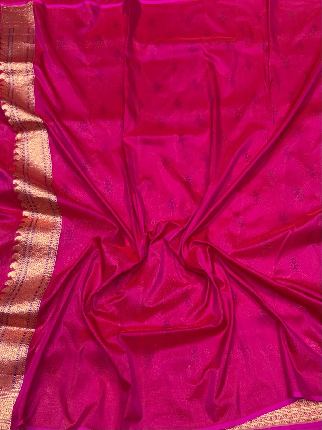 Rani Pink Handwoven Pure Banarasi Silk Brocade Saree