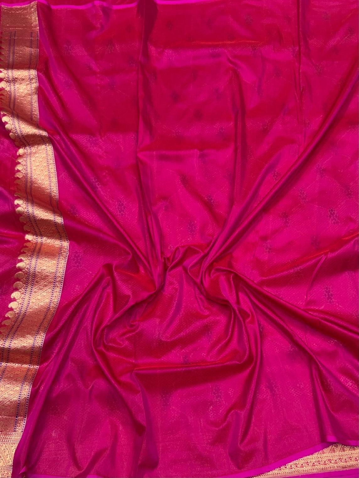 Rani Pink Handwoven Pure Banarasi Silk Brocade Saree