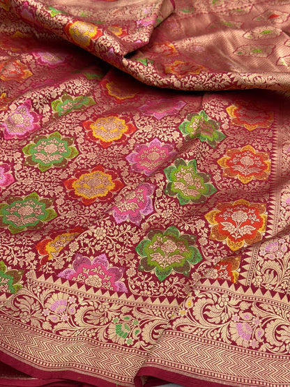 Banarasi Tilfi Minakari Pure Katan Silk Saree