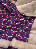 Purple Minakari Banarasi Pure Katan Silk Saree