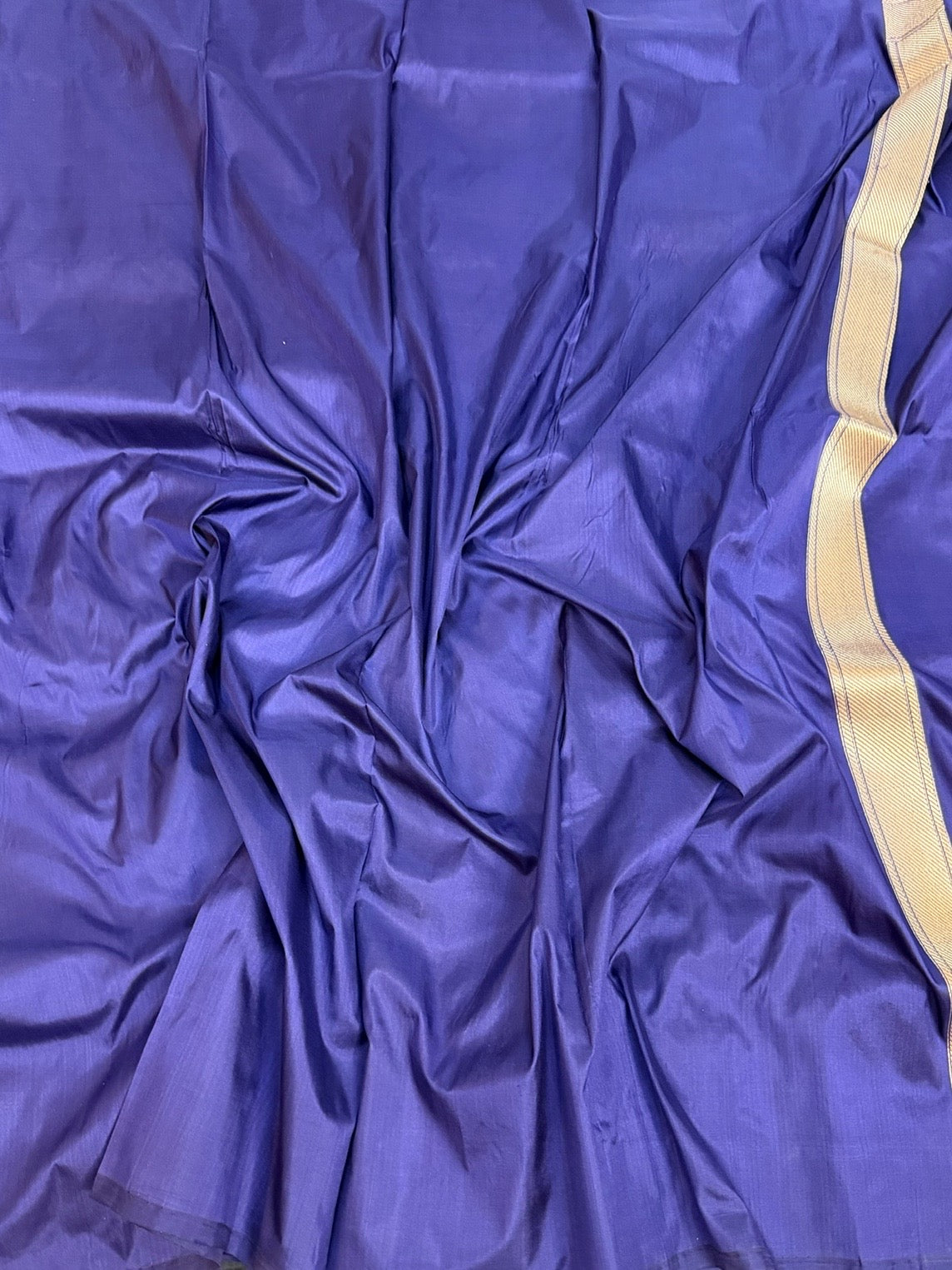 Navy Blue Handwoven Pure Katan Silk Banarasi Saree