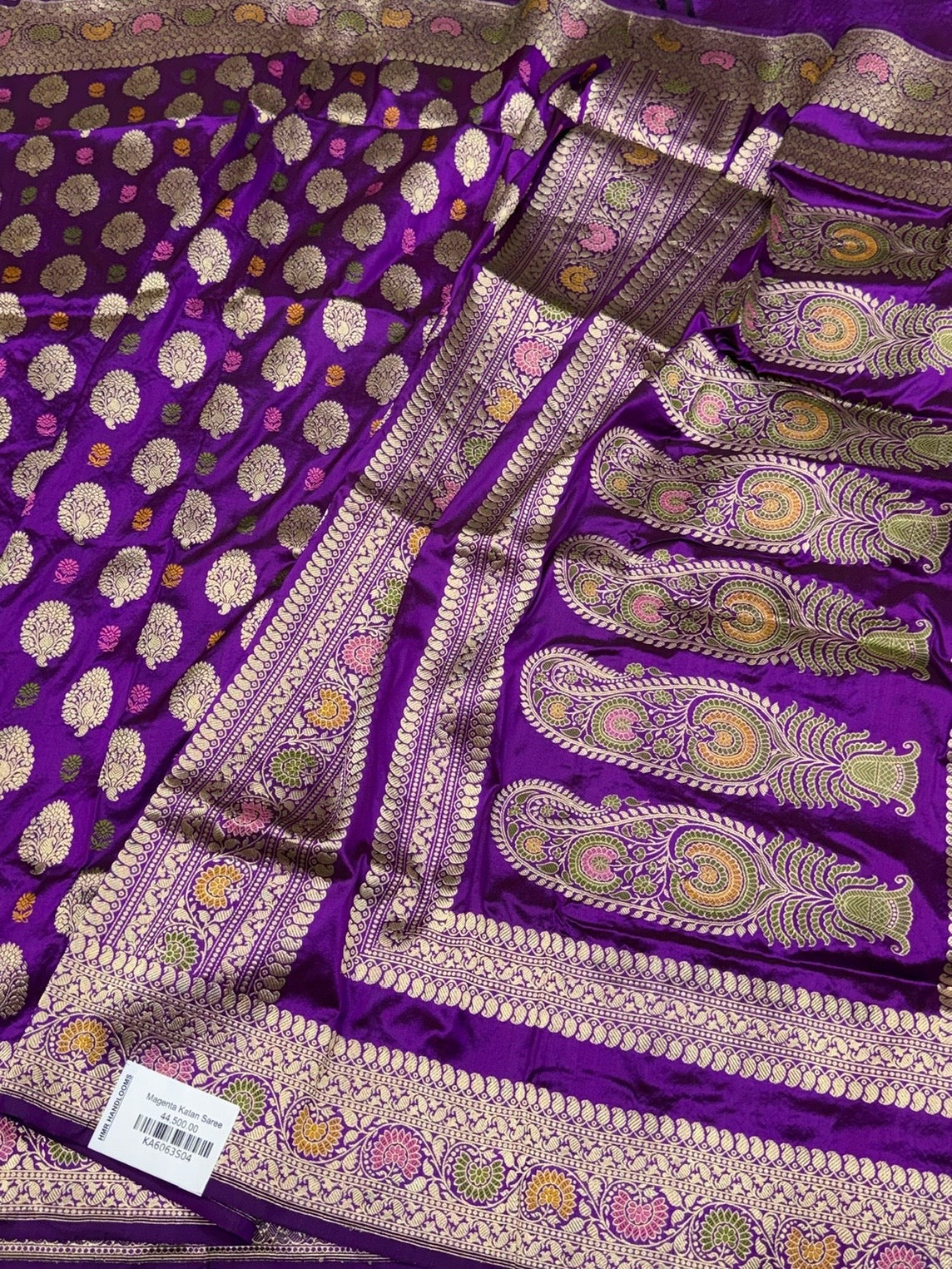 Purple Handwoven Pure Banarasi Silk Saree