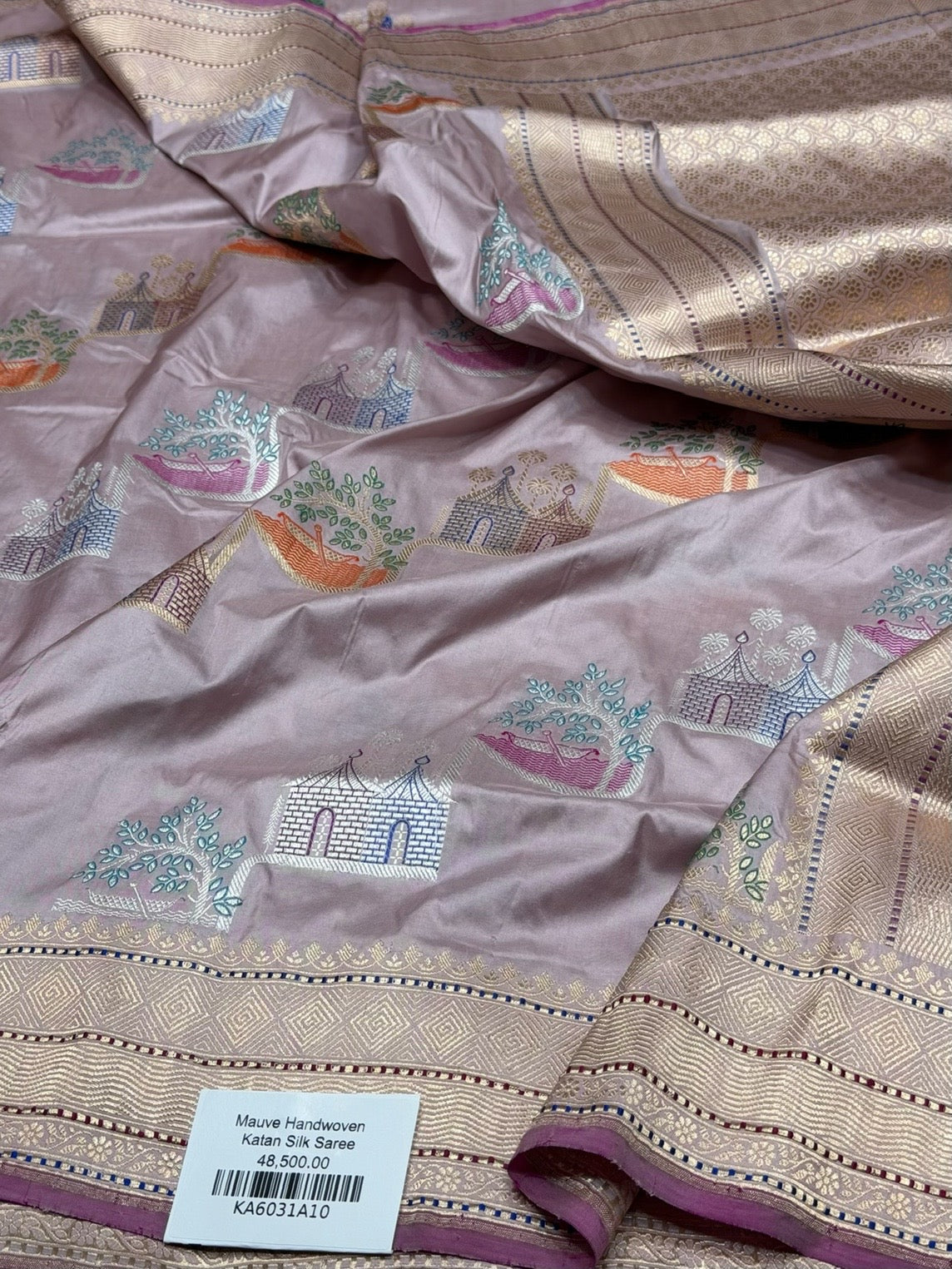 Mauve Handwoven Pure Banarasi Silk Saree