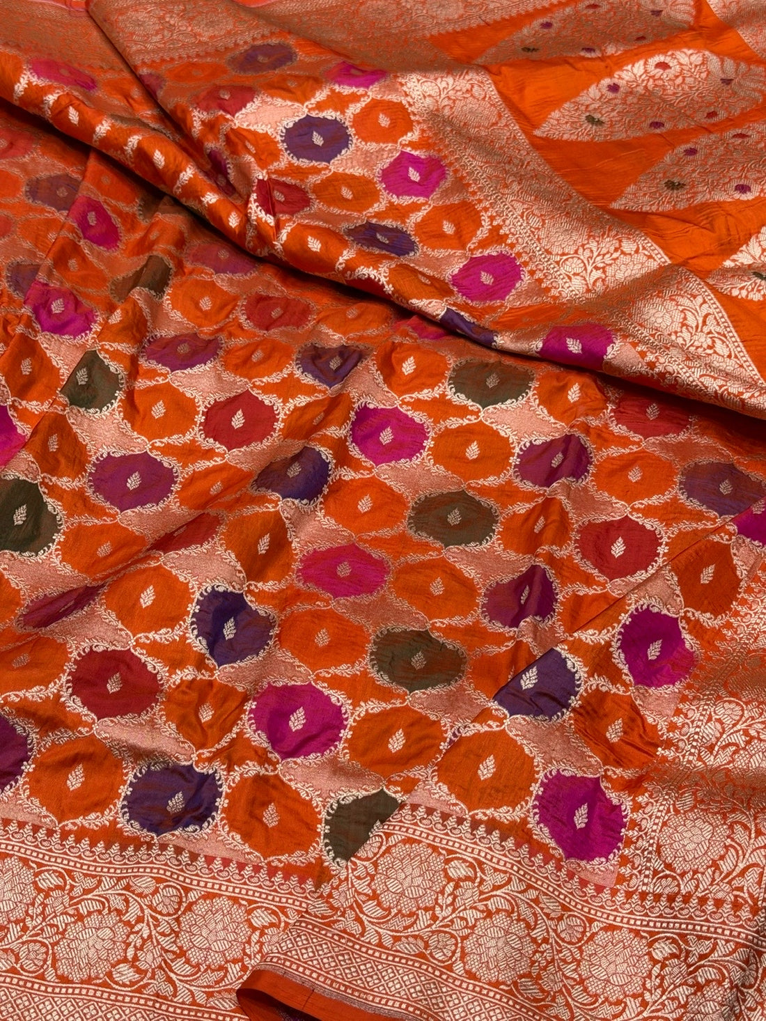 Banarasi Pure Rangkaat Silk Saree – Cutwork Weave in 100% Pure Katan Silk