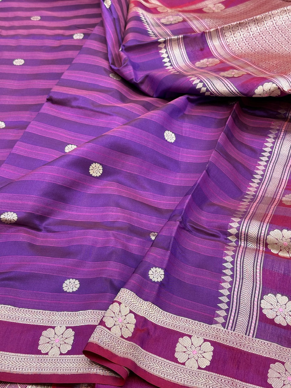 Handwoven Pure Kora Katan Silk Saree