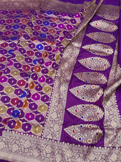 Banarasi Pure Rangkaat Silk Saree – Cutwork Weave in 100% Pure Katan Silk