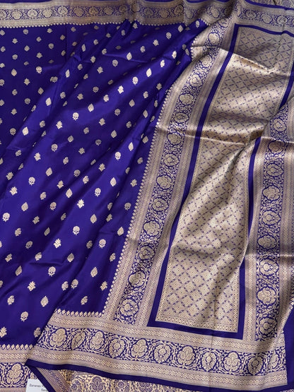 Purple Banarasi Pure Katan Silk Saree