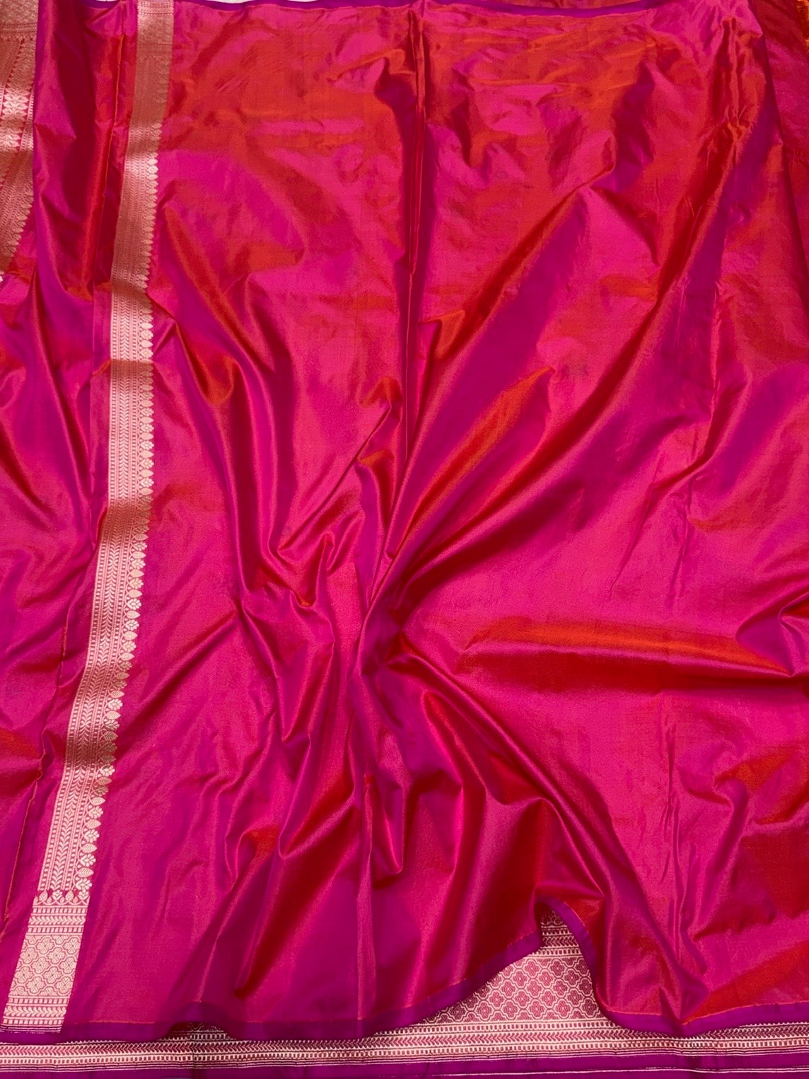 Rani Pink Handwoven Pure Banarasi Silk Brocade Saree