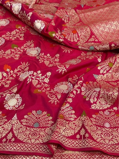 Rani Red Handwoven Pure Banarasi Silk Saree