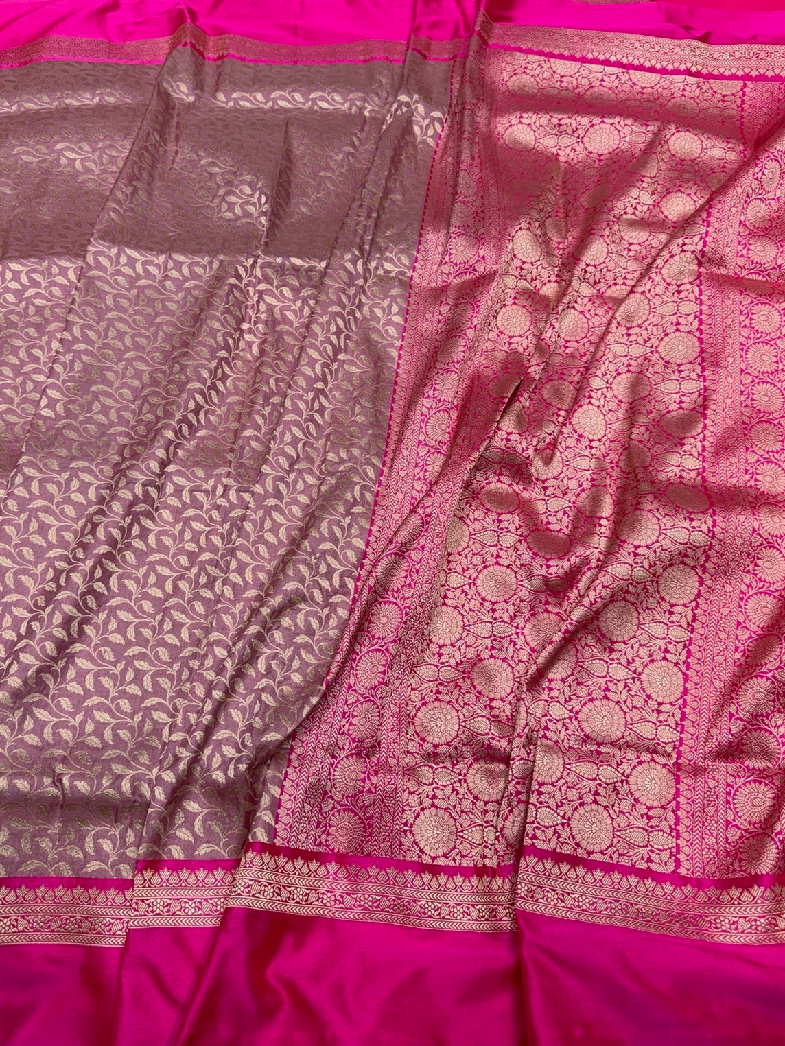 Banarasi Pure Satin Border Silk Saree