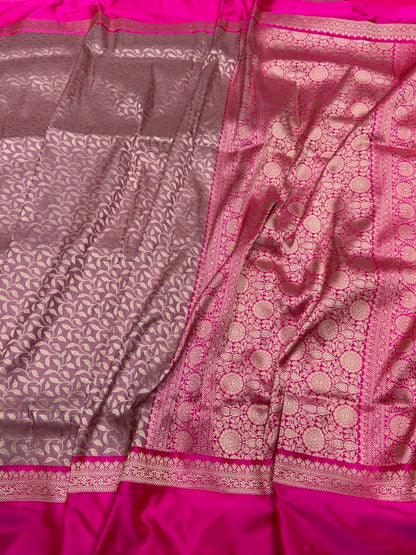 Banarasi Pure Satin Border Silk Saree