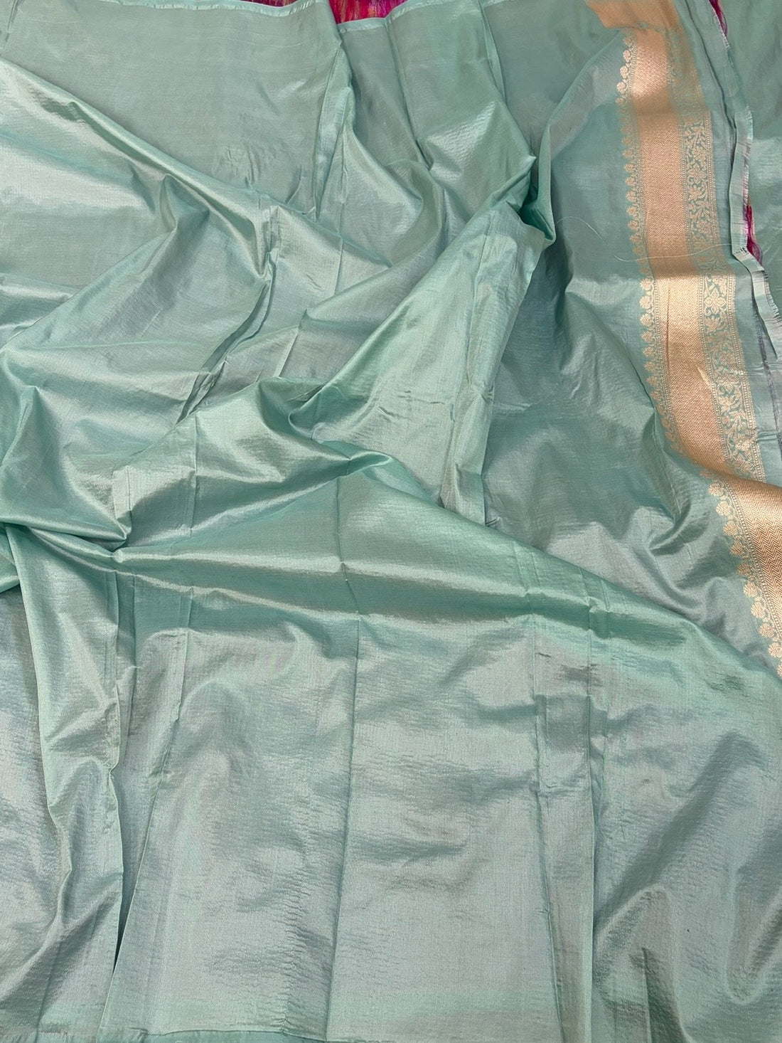 Powder Blue Rangkaat Banarasi Pure Katan Silk Saree