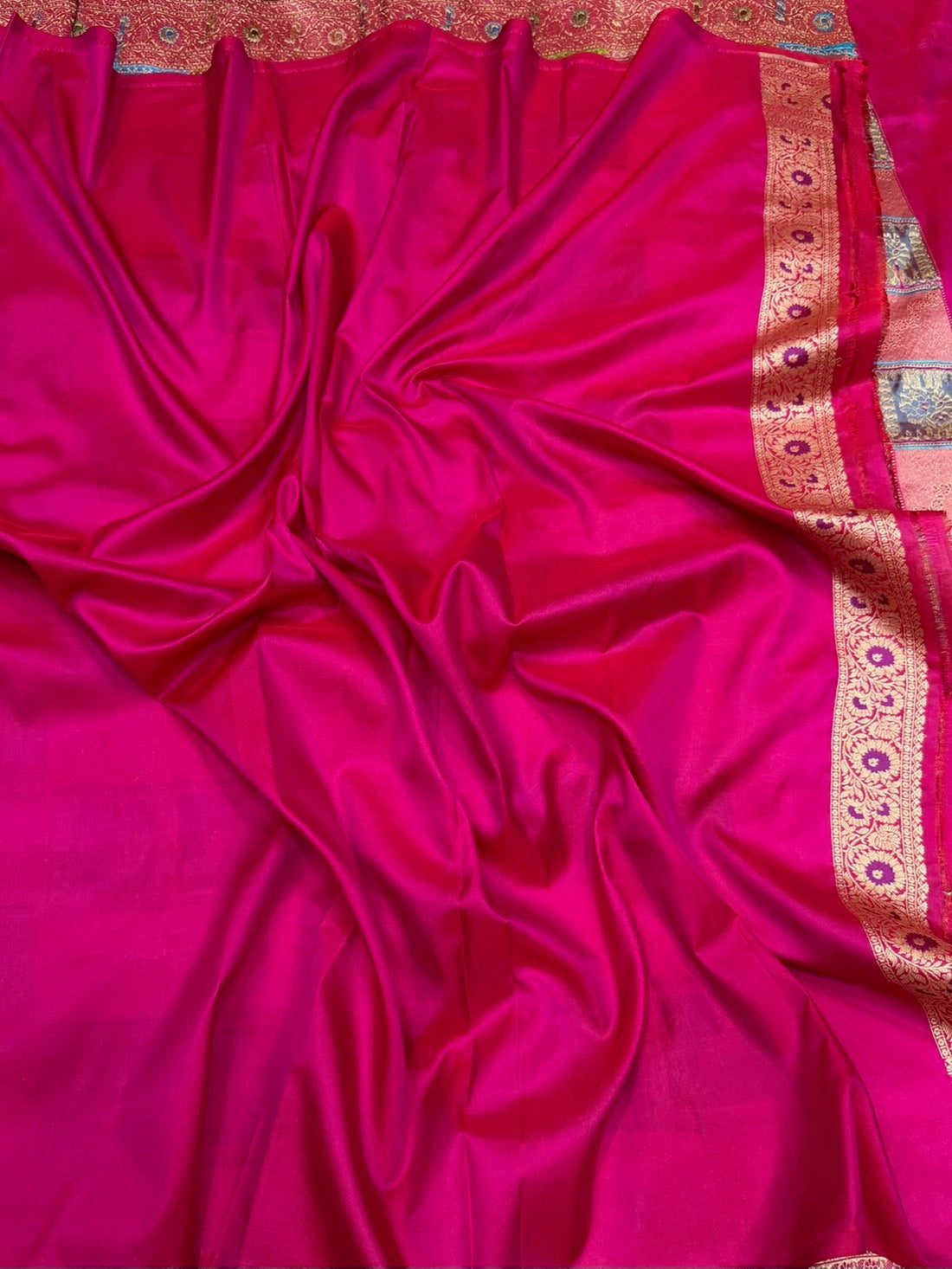 Multicolour Banarasi Pure Silk Saree – Cutwork Weave in 100% Pure Katan Silk